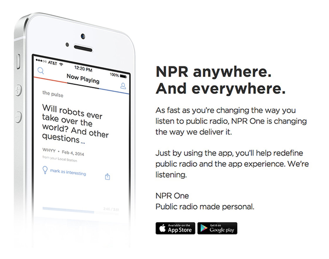 NPR One, now available at your preferred app store Knight Foundation