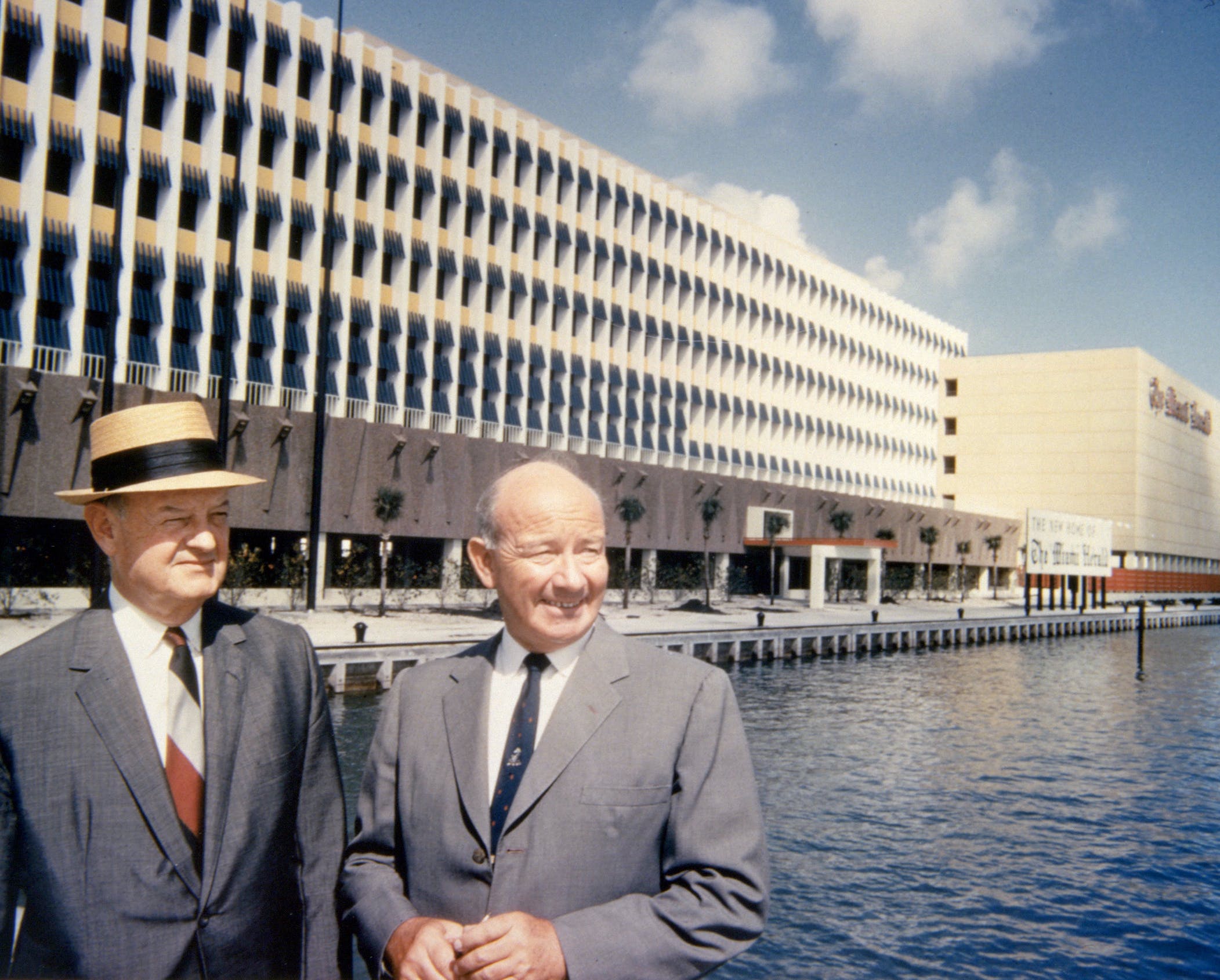 John S. and James L. Knight at One Herald Plaza, once the home of The Miami Herald and the Knight Ridder newspaper chain.
